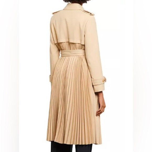 NWT Wilson Jackets Classic Beige Pleated Trench Coat Medium - Picture 2 of 13